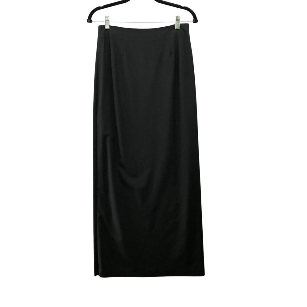 Madison Brown Black Maxi Skirt Womens Size 4 Zip‎ Sides Formal Punk Straight